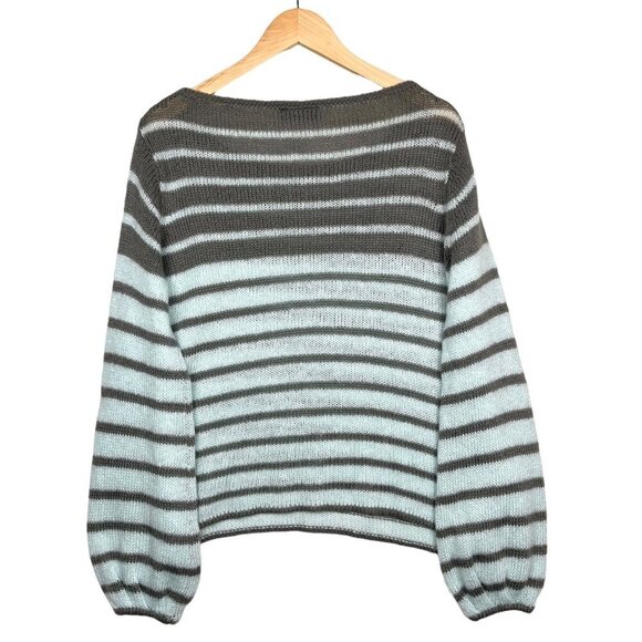 Wooden Ships Sweater Striped Pattern Mohair Wool blend size S/M - Picture 2 of 6